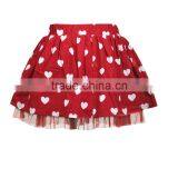 Knee Length Facny Design Heart Printing With Lace Bottom Skirt for 2-14years Girl thumbnail-2