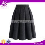2016 Guangzhou Shandao Brand Name New Aututmn Fashion Women Ruffle Keen Length High Waist Dark Grey Cotton Formal Skirts Designs thumbnail-1