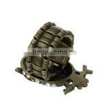 Antique Bronze Clear Rhinestone Elastic Stretch Owl Halloween Ornaments Rings thumbnail-2