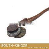 Retro Style Metal Necklace Pendant Leather Hanging Line thumbnail-2