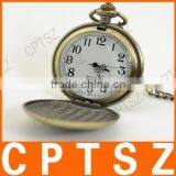 Classical Bronze Polish Men Quartz Pocket Watch With Pendant Chain thumbnail-1