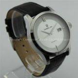 China Wholesale Japan Movt Quartz Watch Stainless Steel Back Leather Strap Custom Watches thumbnail-2