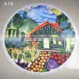 330g Cabbage Cattot Printed Round Beach Towel/jkr Bath Towel Table Towel Shawl Yoga Mat Beach Towels/ Round Beach Towels