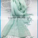 Wholesale 2017 New Design Lady's Fashionable Natural Linen Scarf thumbnail-5
