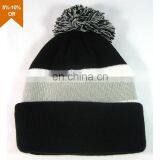 High Quality Grey Knit Acryl Beanie Hat 100% Polyester Fleece Cap Woven Label thumbnail-1