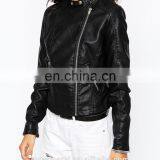 New Look Black Leather Biker Jacket for Women thumbnail-4