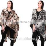 wholesale fashion animal print pashmina leopard pattern blanket cashmere ponchos