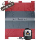 Family huge size 10X9ft sandless folding camping beach mat with LOGO Custom outdoor compact 210T nylon sandproof beach blanket