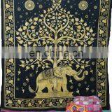 Indian Elephant Tapestry Yellow Cream Mandala Psychedelic Hippie Bed Decor thumbnail-1