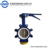 No Pin Disc SS304 PTFE Disc Lever Lug Butterfly Valve DN100 DN200 thumbnail-1