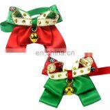 Factory direct Christmas pet bow tie dog cat collar with gold bell