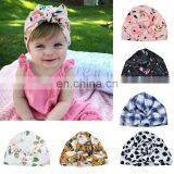 Newborn Hats Baby Soft Cotton Sun Hat Floral Bowknot Cap Toddler Turban Photo Props Indian Flower Cap Infant Hair Bands thumbnail-3