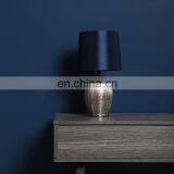 Уникальные лампы для тумбочек в форме ведра с серебряной тиснением на поверхности, маленькие, темно-синие, керамические, в большом количестве