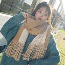 Scarf Female Autumn and Winter Models Rainbow Striped Scarf Student Cute Korean Version of Wild Thickened Warm Cashmere Knitting Wool thumbnail-3