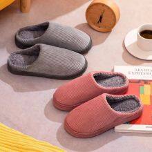 Men's Cotton Slippers Bag With Autumn and Winter Men's and Women's Home Indoor Home Furry Warmth All-inclusive With Heel Cotton Shoes thumbnail-1