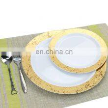 Best Selling 7 / 10 Inch Round Gold Rim Plastic Plate thumbnail-5