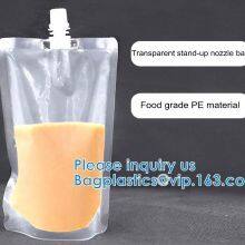 Reusable Stand Up Plastic Custom Liquid Fruit Juice Drink Packaging Spout Pouch Bag / Juice Doypack With Spout Cap Packaging Pouch Bag thumbnail-4