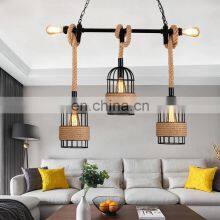 Iron Birdcage Hemp Rope Lamp Environmental Creative Decoration for Coffee Shop Bar Dinning Room Lamp Restaurant Lighting Decora thumbnail-5
