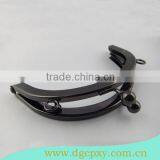 Elegant Black Metal Handbag Frame Glue in Frame With Ball Kiss Lock and Chian Loop