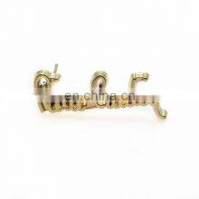 Custom Handbag Hardware Zinc Alloy Gold Engraved English Letters Alphabet Metal Brand Logo Plated For Bags thumbnail-3