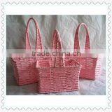 Pink Lovely Woven Decorative Small Paper Baskets thumbnail-1