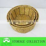 Set of 3 Handwoven Round Cheap Decorative Baskets thumbnail-2