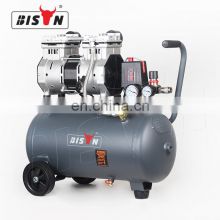 Bison China 1500W Quiet Air Compressor Oil Less Piston Pressure 8Bar 6.3 Gallon Oil Free Silet Air Compressor