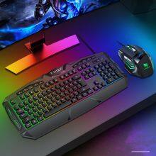 TF390 Colorful Backlight Keyboard Mouse Combos Durable Wired Gaming Gamer Keyboard Mouse Set thumbnail-4