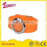 Round shape silicone wrist watch with different colors to choose