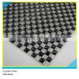 24*40 cm Hotfix Square Glass Rhinestone Mesh Sheet 8*8 mm Black thumbnail-1