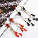 Latest Model Fashion Rhinestone Long Tassel Earrings thumbnail-3