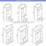 Bedroom Furniture Armoire RB5343 Three Doors Wardrobe Light Beech Color With Mirror Garderobe thumbnail-5