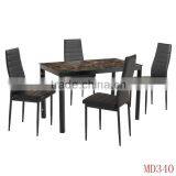 Cheap Simple Design Glass Top Metal Dining Table Set thumbnail-1