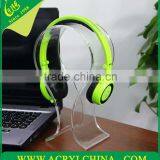 Clear Top Grade 5mm Acrylic Headset Display Stand With 0.25kg, Black Plexiglass Headphone Rack With 100*83*225mm thumbnail-1
