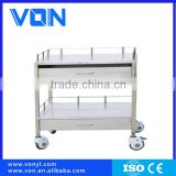 Stainless steel apparatus trolley with power source seat