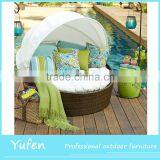 Luxury Rattan Round Lounge Canopy Bed Outdoor thumbnail-1