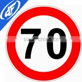 Reflective adhesive 70 yard limit Road sign