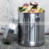 1.0 Gallon Stainless Steel Kitchen Compost Pail With Charcoal Filter thumbnail-3