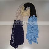 Unisex multicolor stripe hollow knitted scarf