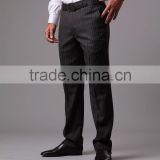 High quality executive black chalk stripe pants for men