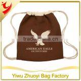 Customized Jute Burlap Drawstring Backpacks Printed With Logo Design Wholesale thumbnail-3