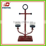 Newest metal oceanic anchor style candle holder for home decoration