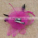 Delicate Wedding Fascinator Veil Feather Hard Yarn Headband Hats Women Brides Hair Accessories Bulk thumbnail-3