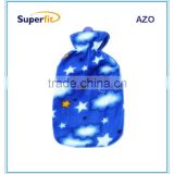 hot water bag with night fleece cover blue sky