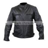 Fashion leather jacket with black oxided ykk zippers