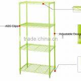 Green Painted 4-tier Metal Shelving / Storage Shelf / Storage Rack / Flower / High-quality Carbon Steel Pipe Shelf thumbnail-2