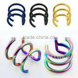 Anodized Steel Ear Cuffs With 3 Hoops Design - no Piercing Body Jewelry,ear Spiral thumbnail-1