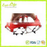 1 Pair Mountaineering Hiking Anti-Slip Silicone Shoe Crampons, Eight Tines Ice Grippers thumbnail-6