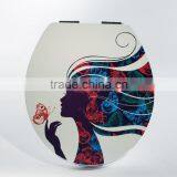 Easy Release High Quality Water Colorful Printing Custom Toilet Seats