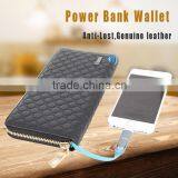 Bluetooth GPS Security Women Genuine Leather Power Bank Pocket Coin Wallet